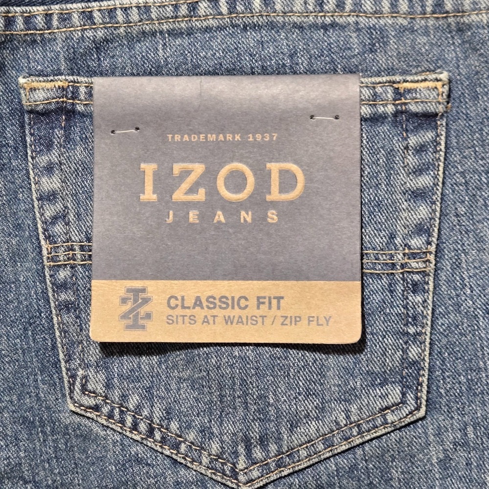Izod Jeans Men's 34x32 Classic Fit Vintage Wash Denim NWT - Picture 5 of 7